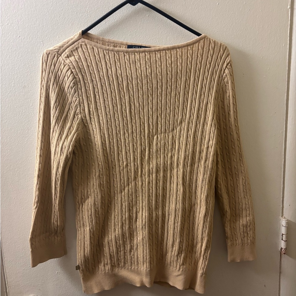 Chaps Women's Cable Knit Sweater - Beige